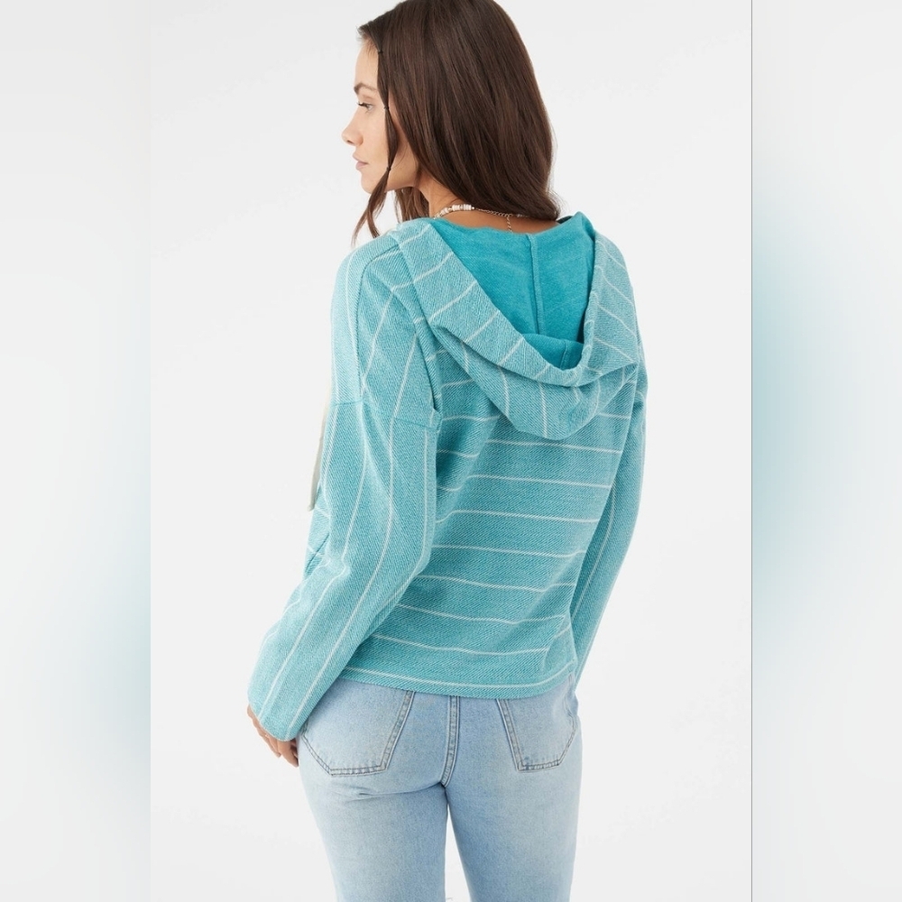 O'Neill Teal and White Rosanito Hoody, Size Small